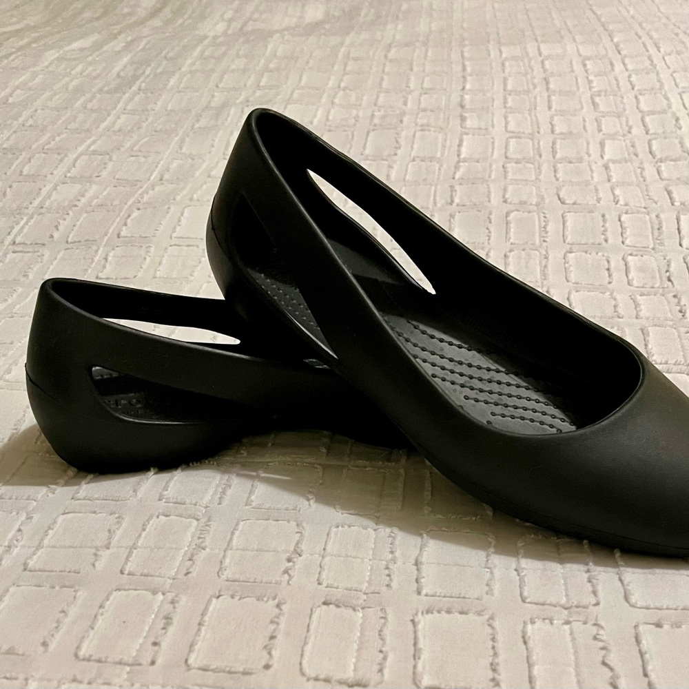 Crocs black flats size 7